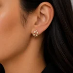 GOLD TAŞLI ÜÇGEN DETAY YILDIZ TASARIM GLORY KÜPE – FK0075-10345 - Ayşe Kafkas Butik