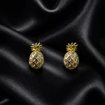 GOLD ZİRKONLU ANANAS TASARIM GLORY KÜPE – FK0075-10346 - Ayşe Kafkas Butik