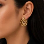 GOLD SEKİZGEN ÇERÇEVE BURGU VE MİNİ SUYOLU DETAY GLORY KÜPE – FK0175-10328 - Ayşe Kafkas Butik