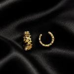14K GOLD KAPLAMA İÇİ BOŞ YILDIZ SIRALI TASARIM GLORY TEKLİ KIKIRDAK KÜPE – FK14K0060-10403 - Ayşe Kafka…