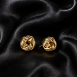 14K GOLD KAPLAMA İTALYAN HASIR DÜĞÜM GLORY KÜPE – FK14K0060-10457 - Ayşe Kafkas Butik