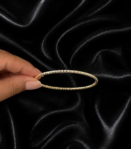 14K GOLD KAPLAMA LAZER KEZİM DERİN DESENLİ AJDA KELEPÇE LUXURY BİLEKLİK/ tknd – FK14K0060-8318 - Ayşe K…