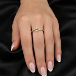 14K GOLD KAPLAMA TAŞ DETAY OK UCU TASARIM AYARLI GLORY YÜZÜK – FK14K0065-8610 - Ayşe Kafkas Butik