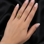 14K GOLD KAPLAMA ZEYTİN DALI TASARIM GLORY YÜZÜK – FK14K0070-8600 - Ayşe Kafkas Butik