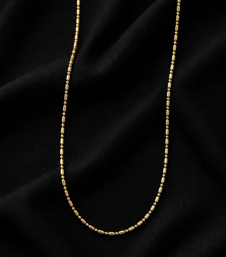 14K GOLD KAPLAMA SIRALI TOPÇUK VE OVAL TOPÇUK TASARIM LUXURY KOLYE – FK14K0075-4988 - Ayşe Kafkas Butik