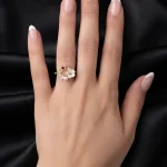 14K GOLD KAPLAMA BEYAZ ÇİÇEKLİ TAÇ TASARIM AYARLI GLORY YÜZÜK – FK14K0075-8574 - Ayşe Kafkas Butik