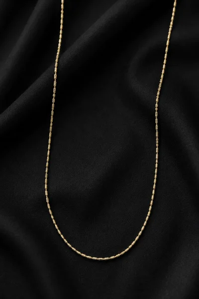 14K GOLD KAPLAMA MİNİMAL TIRTIKLI SİLİNDİR TASARIM ZİNCİR 45 CM LUXURY KOLYE – FK14K0090-4813 - Ayşe Ka…