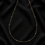 14K GOLD KAPLAMA MİNİMAL SİLİNDİR VE SEYREK TOPÇUK TASARIM ZİNCİR 45 CM LUXURY KOLYE – FK14K0090-4814…