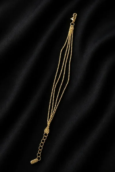 14K GOLD KAPLAMA 4 SIRALI MİNİMAL TOPÇUKLU ÇOKLU TASARIM LUXURY BİLEKLİK – FK14K0100-8225 - Ayşe Kafkas…
