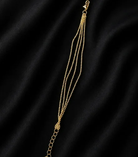14K GOLD KAPLAMA 4 SIRALI MİNİMAL TOPÇUKLU ÇOKLU TASARIM LUXURY BİLEKLİK – FK14K0100-8225 - Ayşe Kafkas…