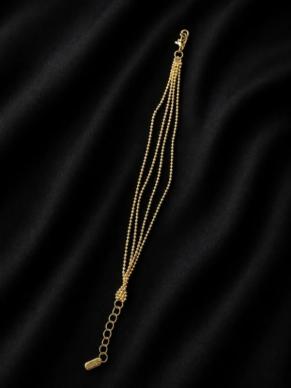 14K GOLD KAPLAMA 4 SIRALI MİNİMAL TOPÇUKLU ÇOKLU TASARIM LUXURY BİLEKLİK – FK14K0100-8225 - Ayşe Kafkas…