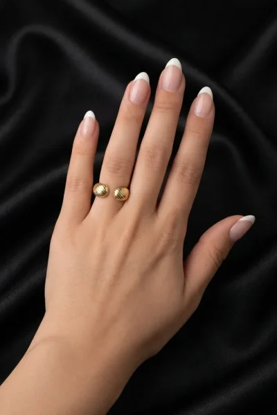 14K GOLD KAPLAMA ZİRKON DETAY DENİZ KABUĞU TASARIM AYARLI GLORY YÜZÜK – FK14K0100-8671 - Ayşe Kafkas Bu…