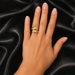 14K GOLD KAPLAMA BOMBELİ DAMLA TASARIM AYARLI GLORY YÜZÜK – FK14K0100-8677 - Ayşe Kafkas Butik