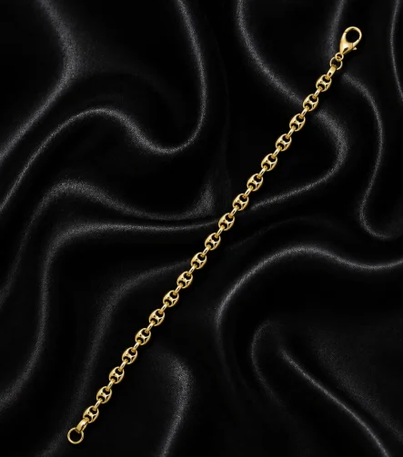 14K GOLD KAPLAMA TOMBUL BÜYÜK GEMİCİ ZİNCİR TASARIM LUXURY BİLEKLİK – FK14K0125-8242 - Ayşe Kafkas Butik