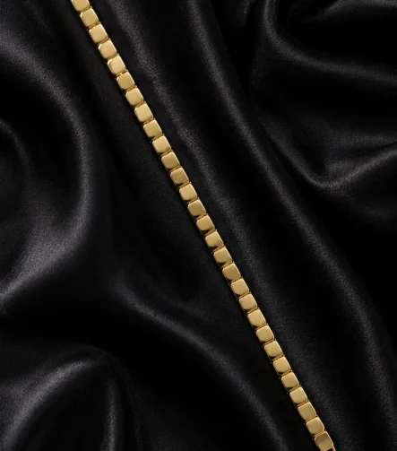 14K GOLD KAPLAMA BİRLEŞİK BÜYÜK KARE TASARIM LUXURY BİLEKLİK – FK14K0175-8112 - Ayşe Kafkas Butik