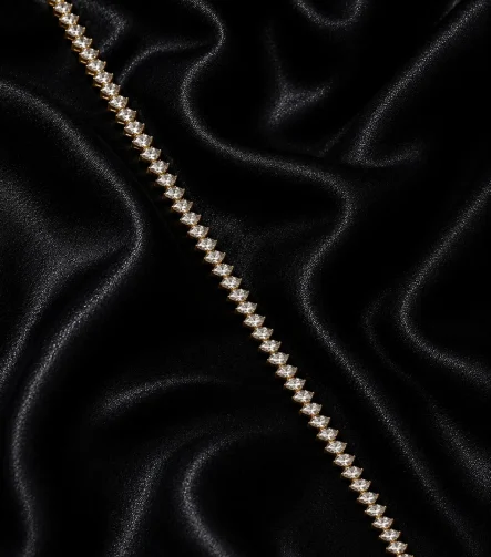 14K GOLD KAPLAMA PİRAMİD BAGET TAŞLI SU YOLU LUXURY BİLEKLİK – FK14K0175-8113 - Ayşe Kafkas Butik