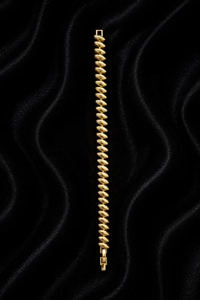 14K GOLD KAPLAMA BİTİŞİK SIRALI YAPRAKLAR TASARIM LUXURY BİLEKLİK – FK14K0175-8143 - Ayşe Kafkas Butik