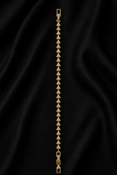 14K GOLD KAPLAMA BİTİŞİK PİRAMİD TASARIM LUXURY BİLEKLİK – FK14K0175-8169 - Ayşe Kafkas Butik