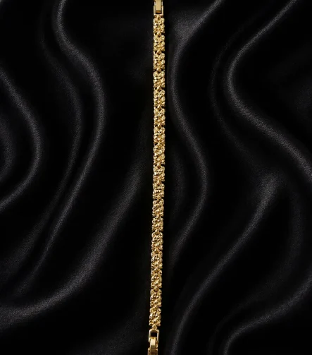 14K GOLD KAPLAMA KABARTMALI ÇİÇEK TASARIM LUXURY BİLEKLİK – FK14K0200-8116 - Ayşe Kafkas Butik