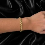 14K GOLD KAPLAMA BİTİŞİK ÜÇGEN TASARIM LUXURY BİLEKLİK – FK14K0200-8202 - Ayşe Kafkas Butik