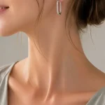 SİLVER ATAÇ ORTA BOY HALKA ÇELİK KÜPE – FKÇLK0035-10239 - Ayşe Kafkas Butik