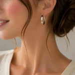 SİLVER DÜZ YASSI KÜÇÜK BOY HALKA ÇELİK KÜPE – FKÇLK0035-10255 - Ayşe Kafkas Butik