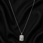 SİLVER İÇİ KRİSTAL TAŞLI ÇİÇEKLİ MADALYON TASARIM ÇELİK KOLYE – FKÇLK0065-4833 - Ayşe Kafkas Butik