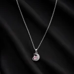 SİLVER ZİRKON DETAY PEMBE TAŞLI AY YILDIZ TASARIM ÇELİK KOLYE – FKÇLK0065-4950 - Ayşe Kafkas Butik