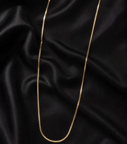 GOLD SLİM İTALYAN ZİNCİR ÇELİK KOLYE 60 CM – FKÇLK0075-1552 - Ayşe Kafkas Butik