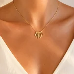 GOLD SEVEN LİNES ÇELİK KOLYE – FKÇLK0080-1301 - Ayşe Kafkas Butik