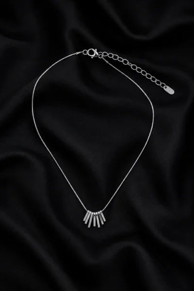 SİLVER SEVEN LİNES ÇELİK KOLYE – FKÇLK0080-2048 - Ayşe Kafkas Butik