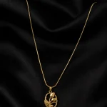 GOLD ZİRKON YAPRAKLI LALALER SALLANTILI MİNİMAL BORU ZİNCİR ÇELİK KOLYE – FKÇLK0080-3423 - Ayşe Kafkas…