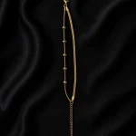 GOLD KÜBA TASARIM ÇOKLU ZİNCİR ÇELİK BİLEKLİK – FKÇLK0085-8056 - Ayşe Kafkas Butik