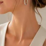 SİLVER ALTIGEN ORTA BOY HALKA ÇELİK KÜPE – FKEÇLK0035-10229 - Ayşe Kafkas Butik
