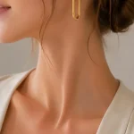 GOLD ATAÇ BÜYÜK BOY HALKA ÇELİK KÜPE – FKEÇLK0035-10240 - Ayşe Kafkas Butik