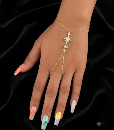 14K GOLD KAPLAMA ZİRKON TAŞLI BÜYÜK VE KÜÇÜK KUTUP YILDIZI LUXURY ŞAHMERAN – FKKSH0135-1272 - Ayşe Kafk…