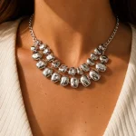 MANGO MODEL SİLVER TASARIM KOLYE – FKMNGO0450-MHTLF-SILVER - Ayşe Kafkas Butik