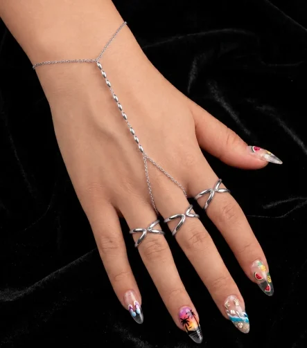 SİLVER SIRALI OVAL TOPÇUK TASARIM LUXURY ŞAHMERAN – FKSH0125-1285 - Ayşe Kafkas Butik