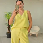 SARI CUPRA KUMAŞ ATLETLİ TAKIM - 25Y-000019(SARI)