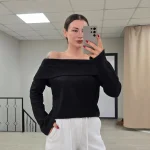 MADONNA YAKA YUMOŞ KAZAK SİYAH